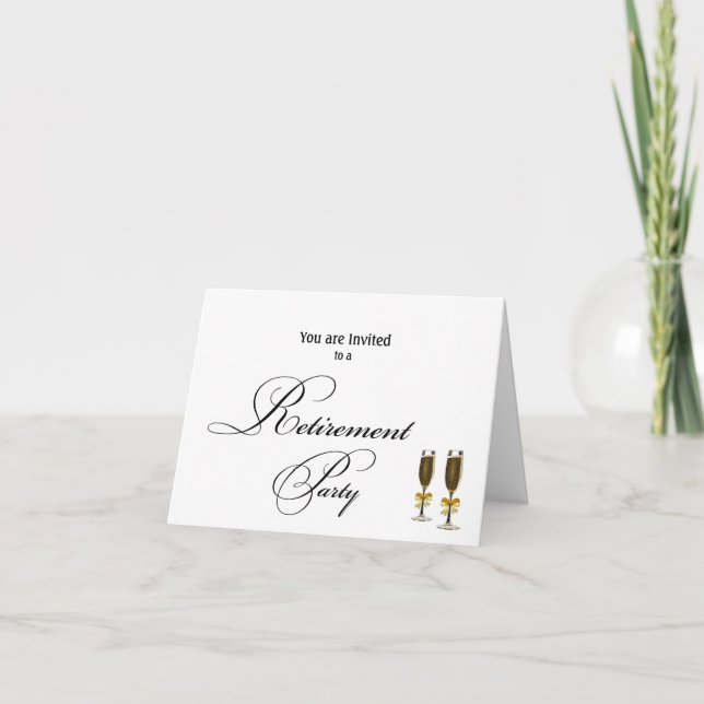 Convite Partido da aposentadoria elegante, personalizado s (Frente)