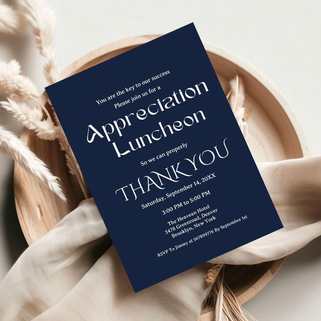 Convite Partido da Apreciação Azul Moderna - partido grato (Criador carregado)