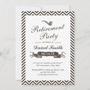 Convite Partido da Baixa Chevron do Tubo de Fumagem Vintag