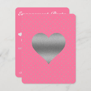 Convite Partido da Bolinhas do Coração Rosa e Silver