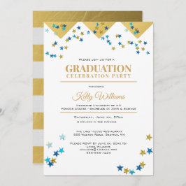Convite Partido da Celebração de Graduação, Dourado, Nome,