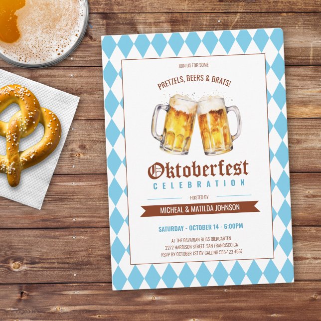 Convite Partido da Cerveja Oktoberfest (Oktoberfest Beer Party Invitation)