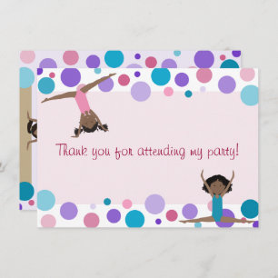 Convite Partido da Ginástica Obrigado em Aqua e Pinks