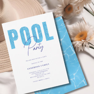 Convite Partido da Piscina de Verão Moderno