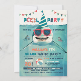 Convite Partido da Piscina Sharktastic