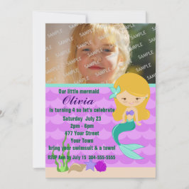 Convite Partido da Piscina Verde da Sereia
