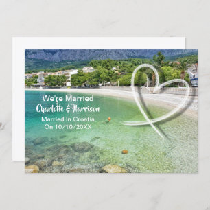 Convite Partido Da Recepção de casamento poste Casado Na C