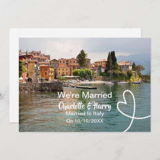 Convite Partido Da Recepção de casamento poste Casado Na I (Frente/Verso)