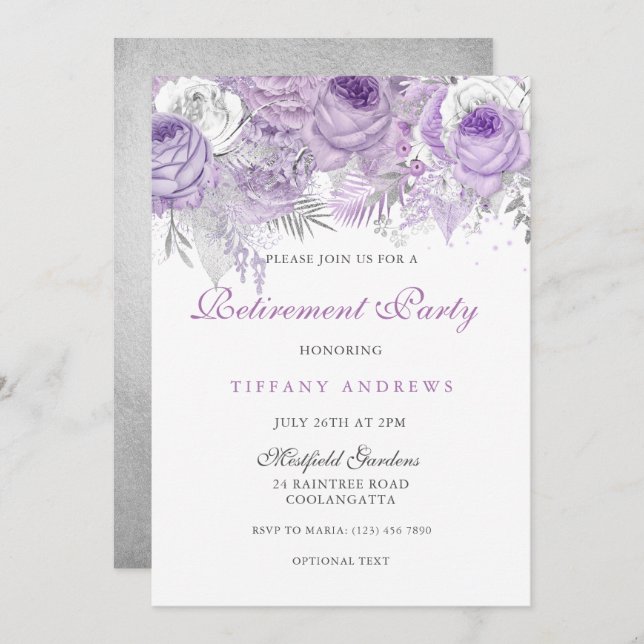 Convite Partido da Reforma da Terra Marinha Rosa Roxal (Frente/Verso)