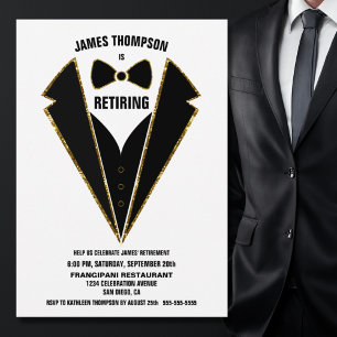 Convite Partido da Reforma de Tuxedo Dourado a Preto
