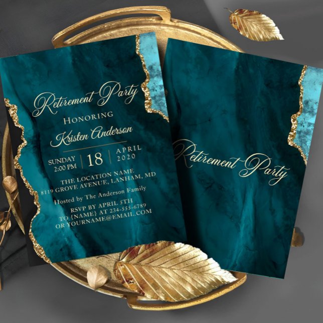 Convite Partido da Reforma Dourada Moderna do Emerald (Criador carregado)