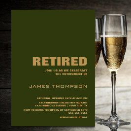 Convite Partido da Reforma Moderna, Verde Simples e Dourad