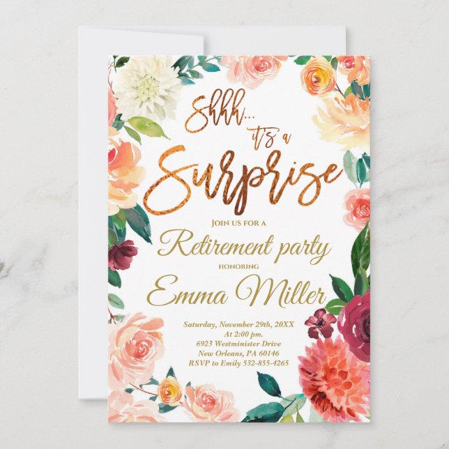 Convite Partido da Reforma Surpresa, Reforma Floral (Frente)