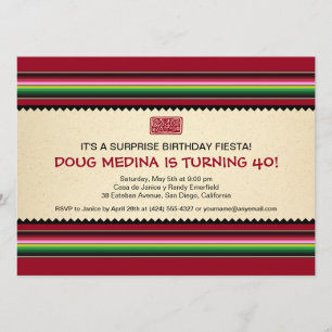 Convite Partido da Serape Mexicano - Horizontal