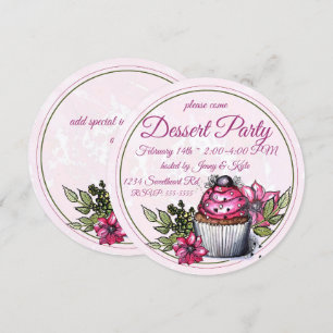 Convite Partido da sobremesa do cupcake