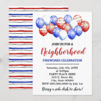 Partido da Vizinhança do Red White e Blue Balloons