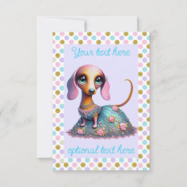 Convite Partido Dachshund de Olhos Grandes