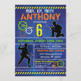 Convite Partido Dart Wars Blaster Gun Birthday