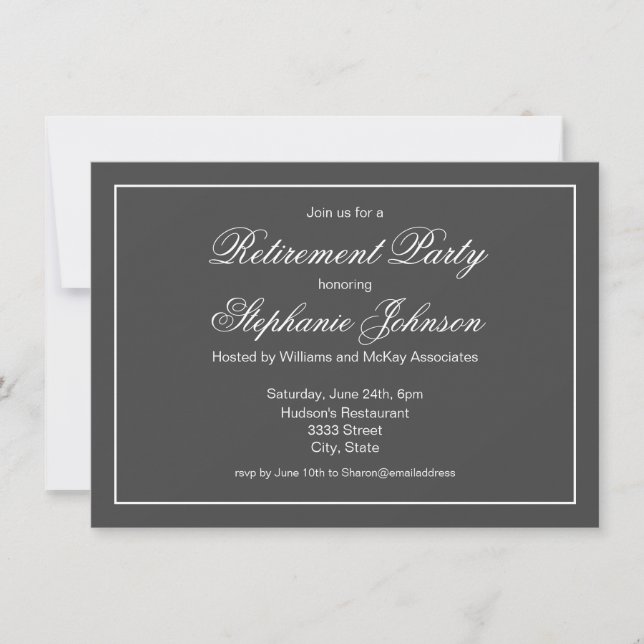 Convite Partido das Cinzas Escuras de Reforma Elegante (Frente)