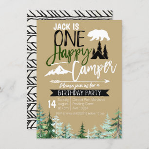 Convite Partido de acampamento do primeiro aniversario do