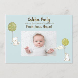 Convite Partido de Adoção "Gotcha" para Personalizar Gar