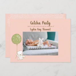 Convite Partido de Adoção "Gotcha" para Personalizar Garot