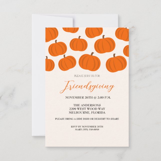 Convite Partido de Amizade de Abóbora Russo (Frente)