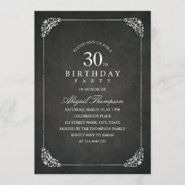 Convite Partido de aniversário de 30 anos adulto do quadro