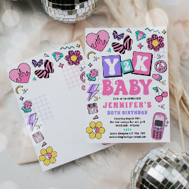 Convite Partido de aniversário de 30 anos de Disco 90s Y2K