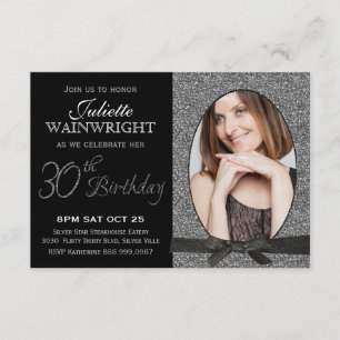 Convite Partido de aniversário de 30 anos elegante da fot