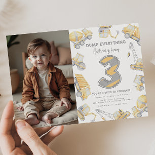 Convite Partido de aniversário de 3 anos do Caminhão de Co