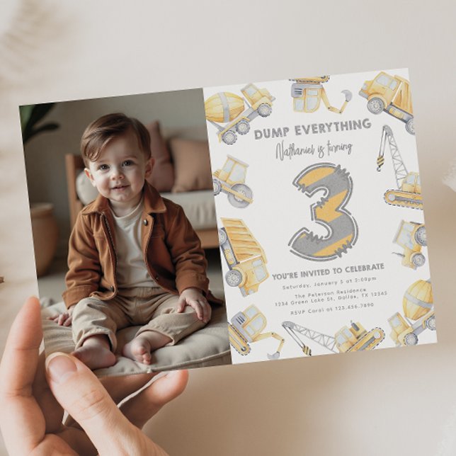 Convite Partido de aniversário de 3 anos do Caminhão de Co (Criador carregado)