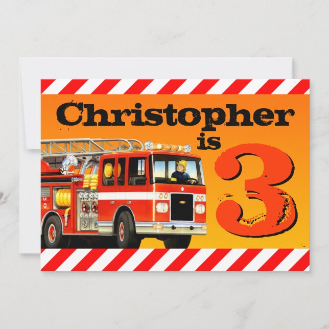 Convite Partido de aniversário de 3 anos feito sob (Frente)