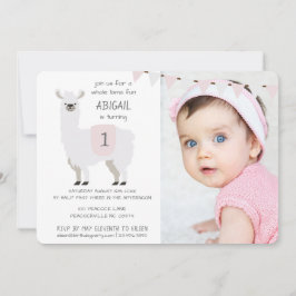 Convite Partido de aniversário de criança bonito do lama