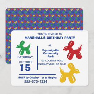 Convite Partido de aniversário de criança colorido dos