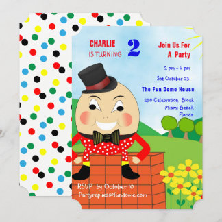 Convite Partido de Aniversário de criança da Humpty Dumpty