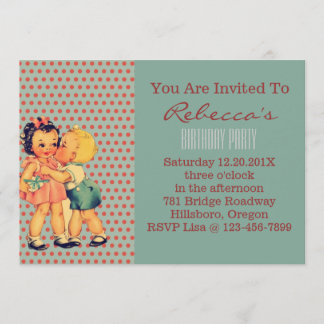 Convite Partido de aniversário de criança retro dos