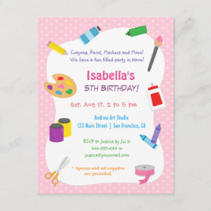 Convite Partido de Aniversários de criança e Artes do Boli