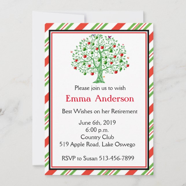 Convite Partido de aposentadoria bonito do professor da (Frente)