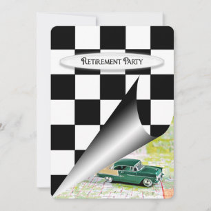 Convite Partido de aposentadoria com carro velho