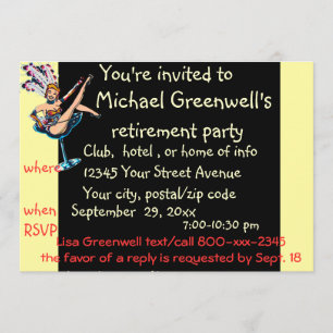 Convite Partido de aposentadoria do tema do casino