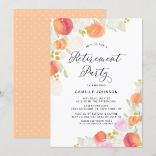 Convite Partido de aposentadoria dos pêssegos e das flore