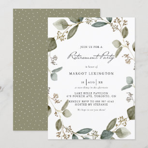 Convite Partido de aposentadoria semeado da grinalda do