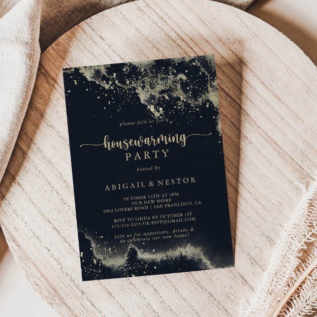 Convite Partido de Aquecimento Familiar Dourado de Água (Criador carregado)