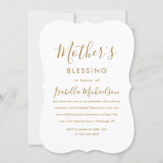 Convite Partido de Bênção da Mãe Cristã Minimalista