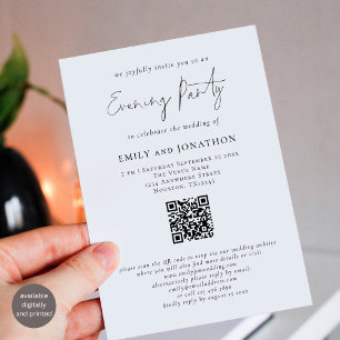 Convite Partido de Casamento de Código QR de Script Modern