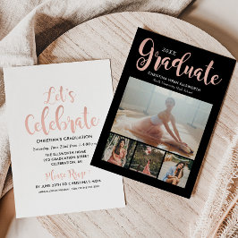 Convite Partido de Colagem de Fotos de Script Dourado do R