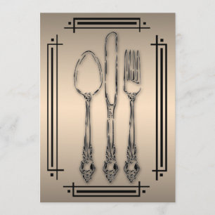 Convite Partido de comensal elegante