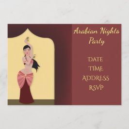 Convite Partido de dança da barriga das noites de Arábia