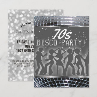 Convite Partido de Dança de Disco Silver | Festa do Tema d
